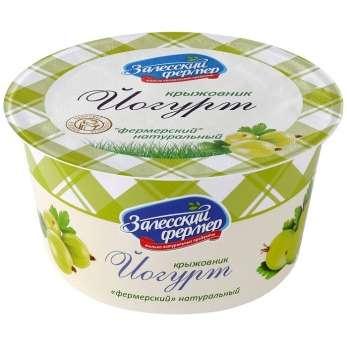 Йогурт крыжовник 3,5% Залесский фермер, 130 гр., пластиковый стакан