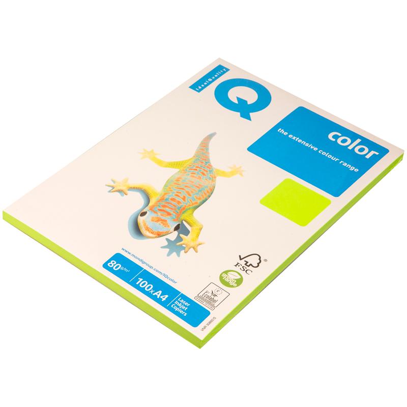 Бумага IQ Color neon А4, 80г/м2, 100л. (зеленый неон)