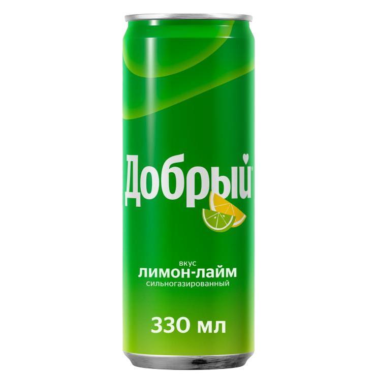 Напиток газированный Добрый лимон лайм 330 мл., ж/б