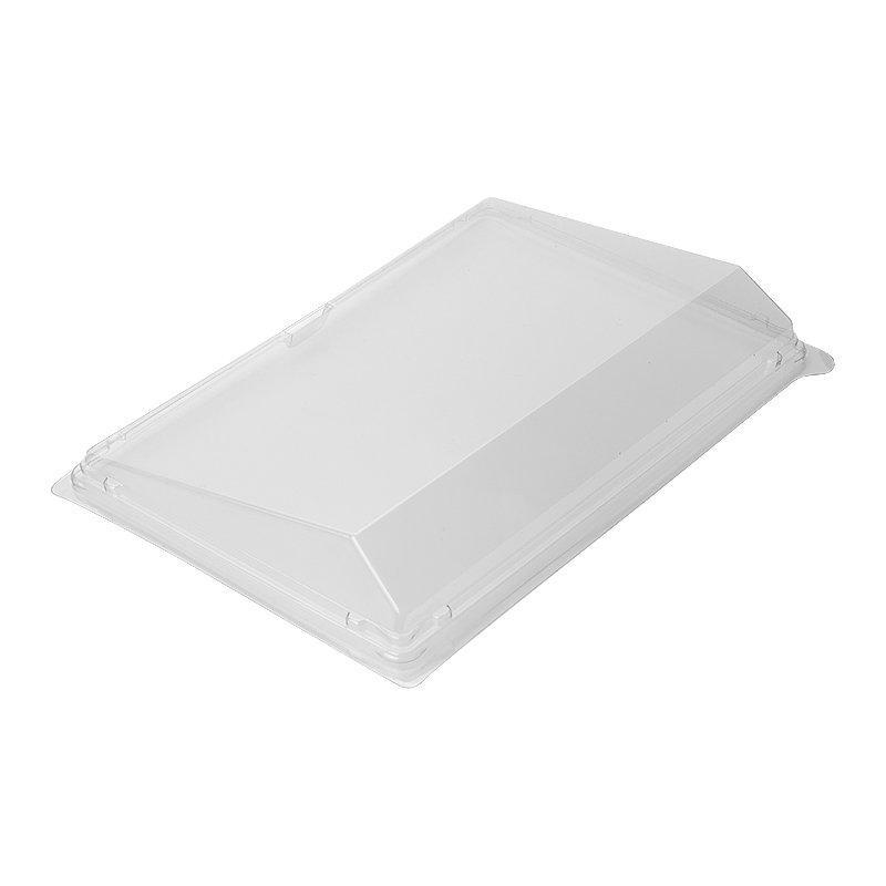 Крышка одноразовая пластиковая Кадо Прим для контейнера для суши, витрина, внешняя 170х104х45 мм., внутренняя 148х81х41 мм., прозрачная, ПС, картон