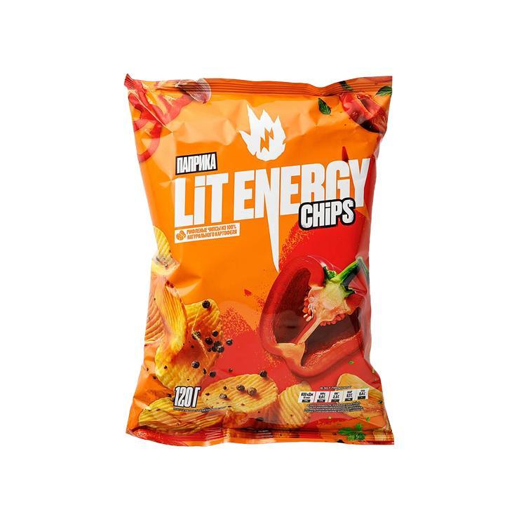 Чипсы LiT Energy паприка рифленые 120 гр., флоу-пак