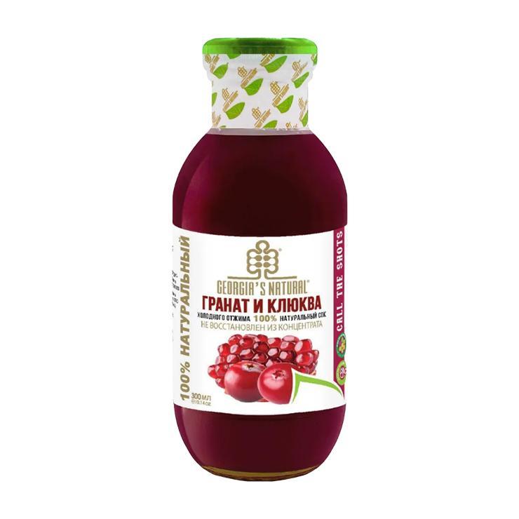 Сок Georgia's Natural Organic гранат клюква холодного отжима 300 мл., стекло