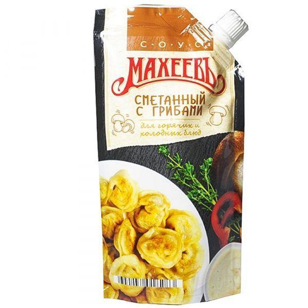 Соус Махеевъ Сметанный с грибами, 200 гр., дой-пак с дозатором