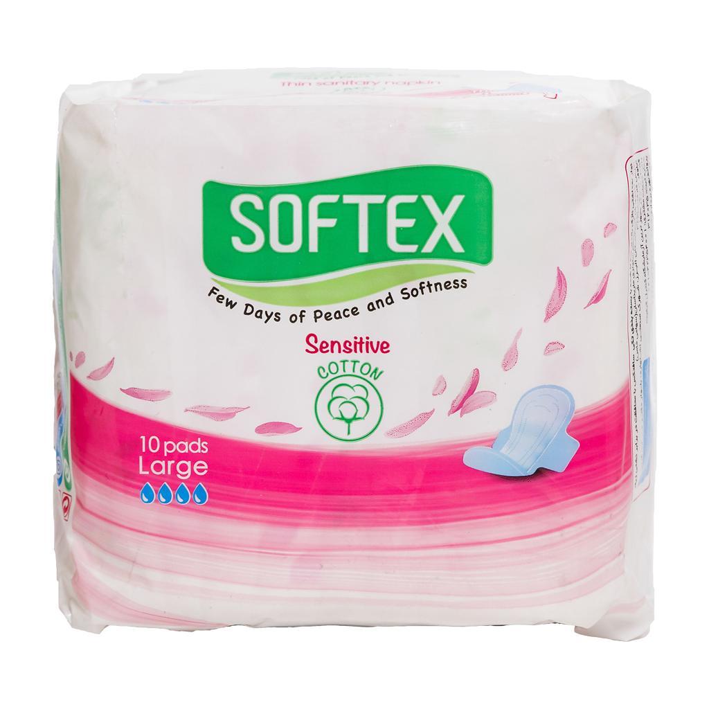 Прокладки гигиенические Softex Sensitive Cotton L 10 шт., флоу-пак