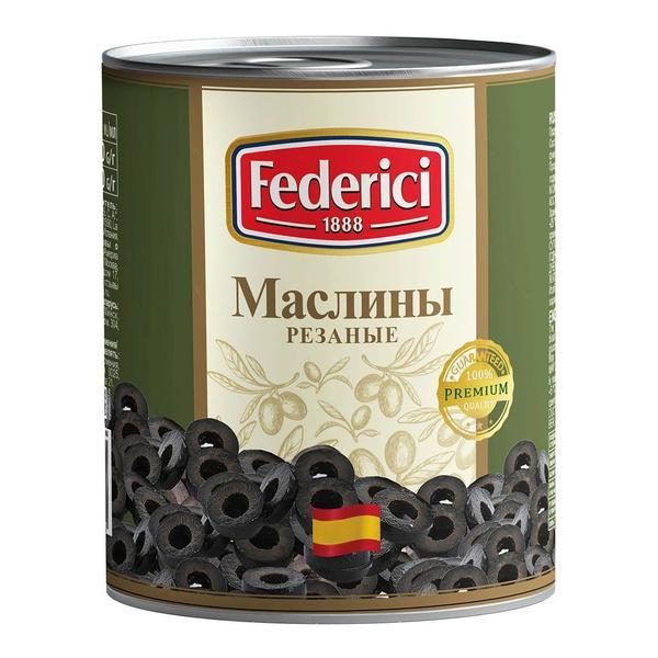 Маслины резаные FEDERICI, 3 кг., ж/б