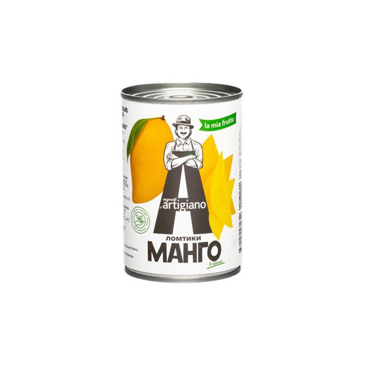 Манго Sergeti d'Artigiano ломтики в сиропе 425 гр., ж/б