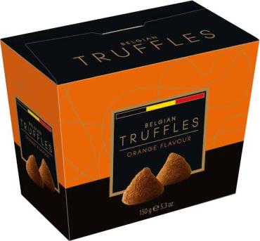 Трюфели Belgian Truffles шоколадные со вкусом апельсина, 150 гр., картон