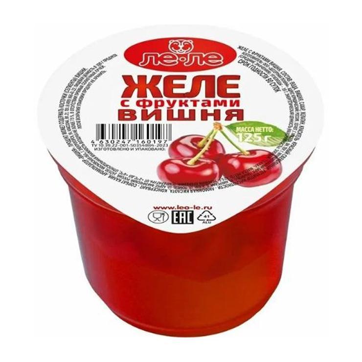 Желе ЛеО-Ле с фруктами вишня 125 гр., стакан