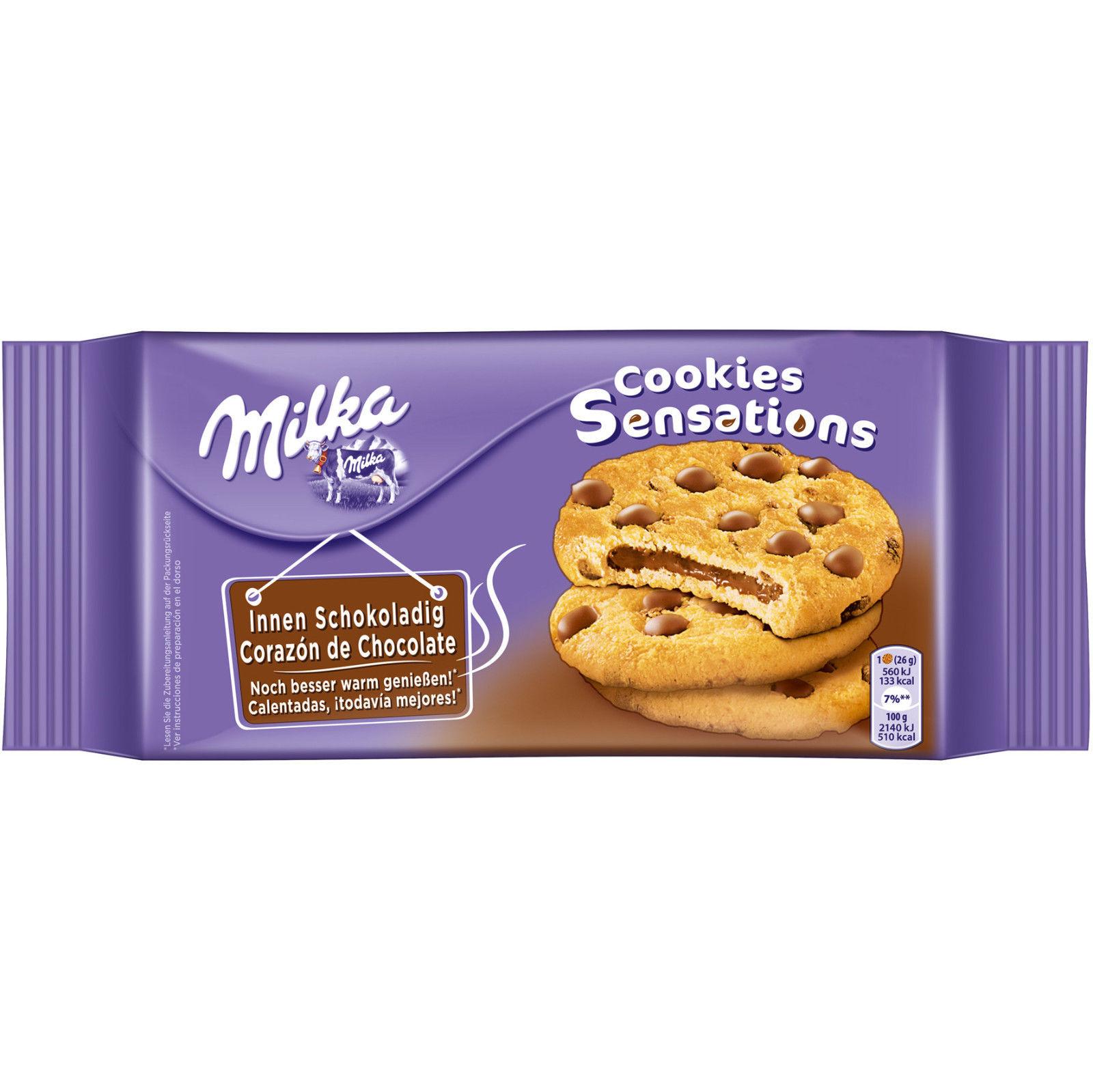 Печенье Milka Cookies Sensations с шоколадной начинкой, 156 гр., флоу-пак