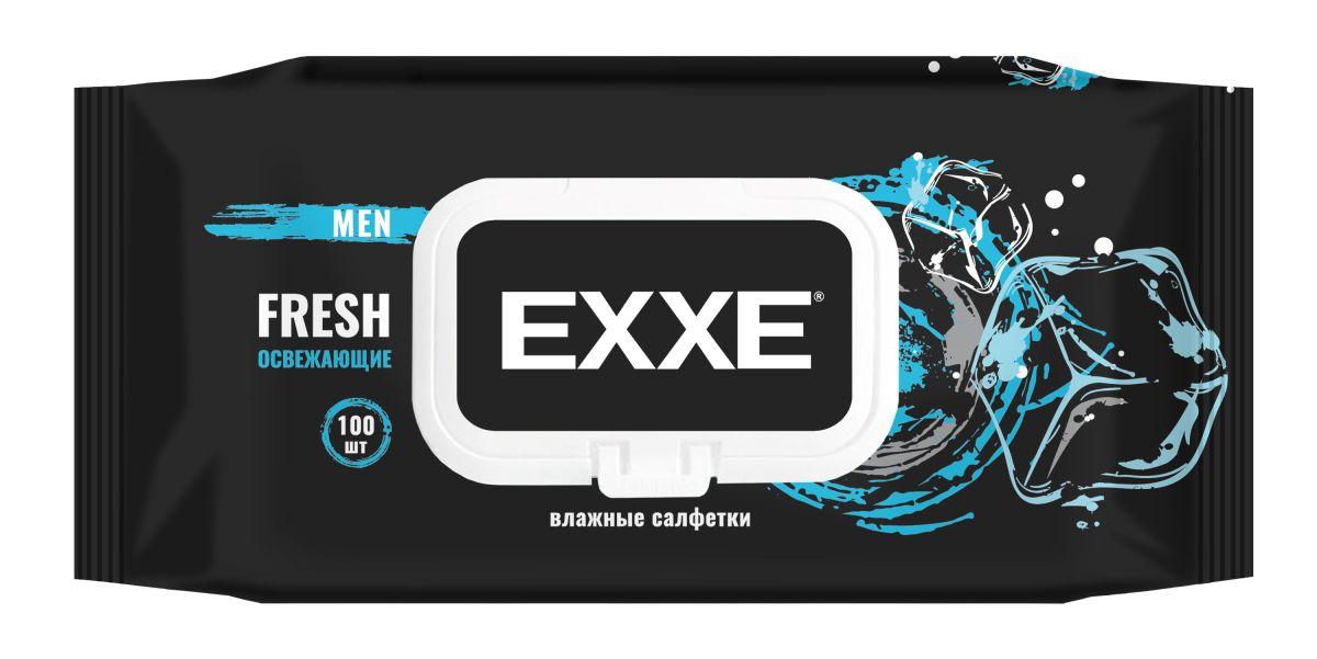 Влажные салфетки EXXE MEN парфюмированные 100 штук, флоу-пак