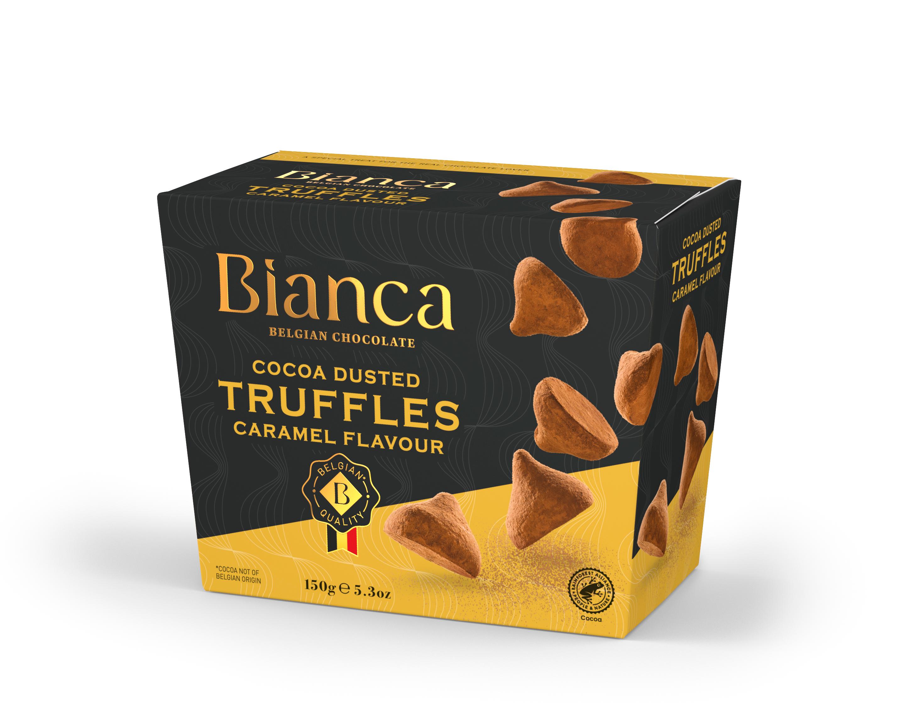 Трюфели Bianca Caramel flavour со вкусом карамели 150 гр., картон