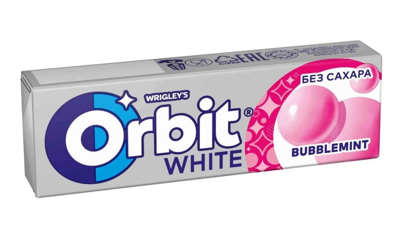 Жевательная резинка Orbit Bubblemint 13.6 гр., обертка