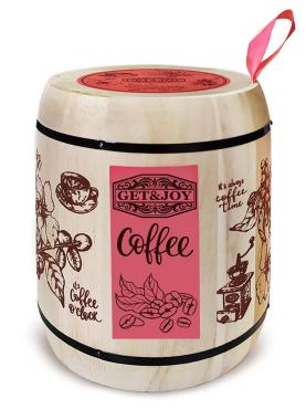 Кофе Get Joy Розовый молотый Ирландский крем, бочонок, 150 гр., дерево
