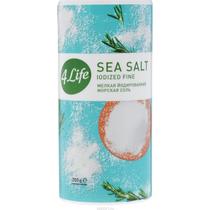 Соль 4 Life морская мелкая йодированная, 250 гр., ж/б