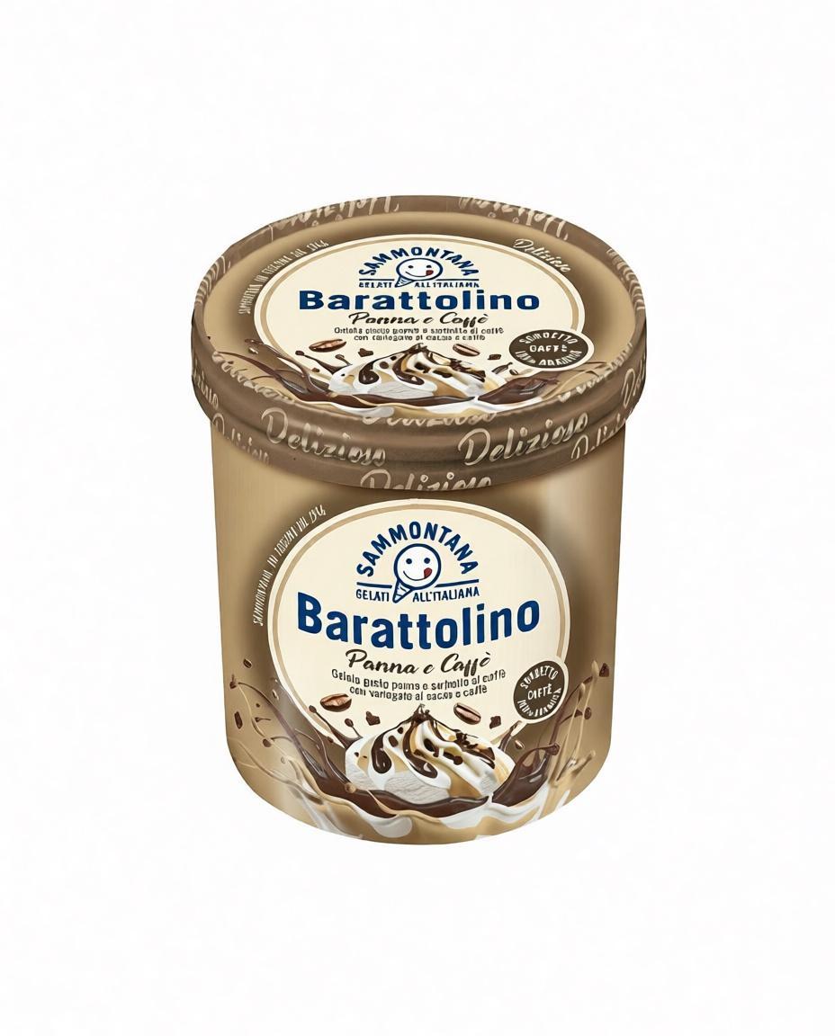 Мороженое Barattolino Панна кофе 500 гр., пластиковое ведро