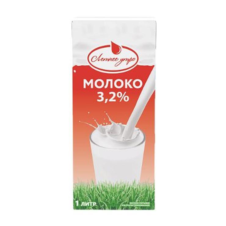 Молоко Летнее утро ультрапастеризованное 3,2% 990 мл., тетра-пак