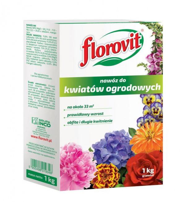 Удобрение Florovit гранулированное для садовых цветов 1 кг., картон