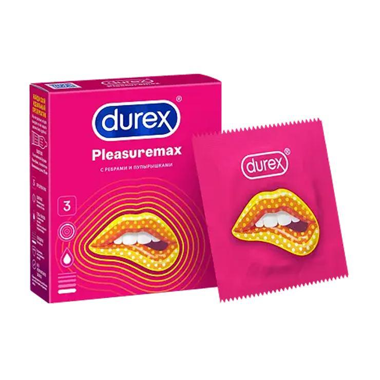 Презервативы Durex Pleasuremax рельефные с ребрами и пупырышками 12 шт., картон