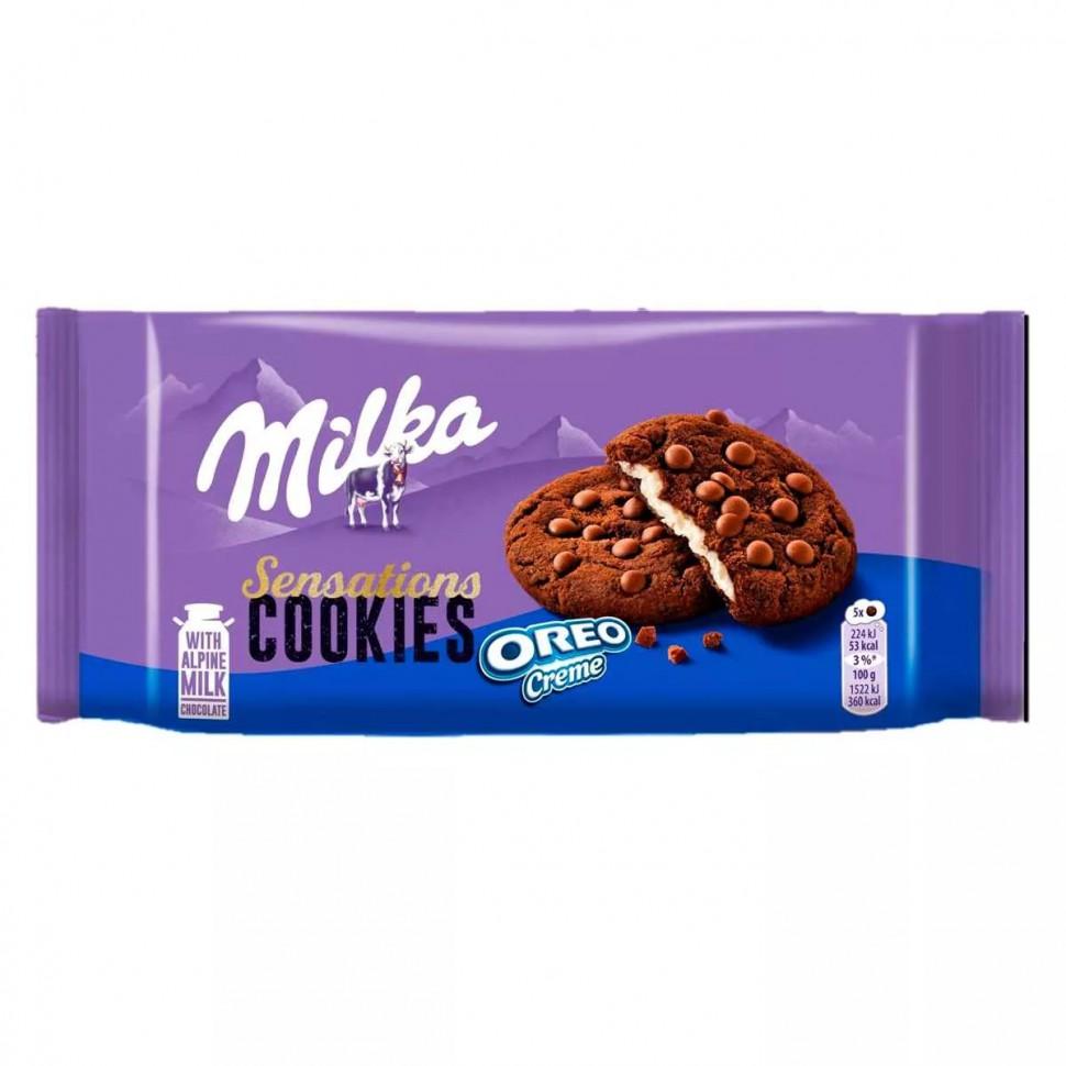 Печенье Milka  Sensation Cookies Oreo Creme, Европа 52 гр., флоу-пак