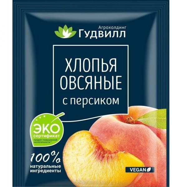 Хлопья овсяные персик Гудвилл, 40 гр., сашет