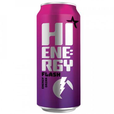 Напиток безалкогольный HI ENERGY Flash Cherry тонизирующий энергетический газированный, 500 мл., ж/б