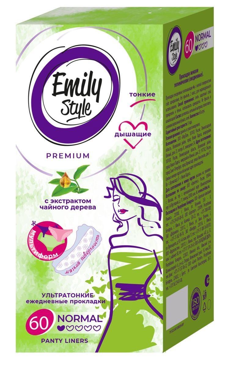 Прокладки ежедневные Emily Style Multiform Deo ультратонкие чайное дерево 60 шт., картон