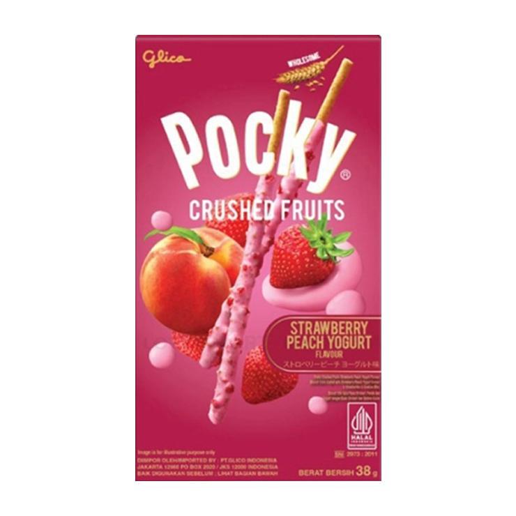 Палочки бисквитные Pocky Strawberry Peach yoghurt flavour 38 гр., картон
