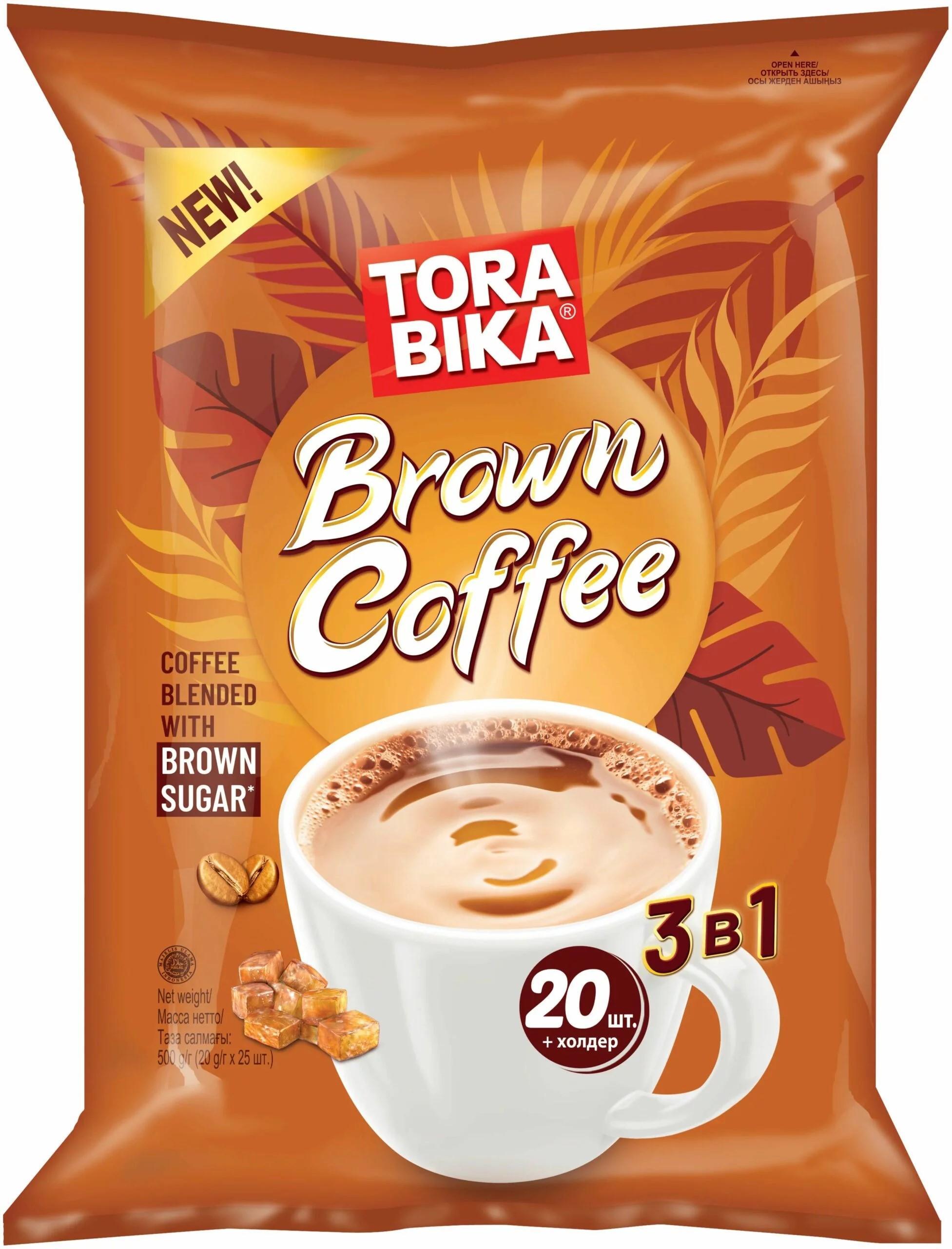 Напиток кофейный Tora Bika Brown Coffee 3в1 25 гр., саше