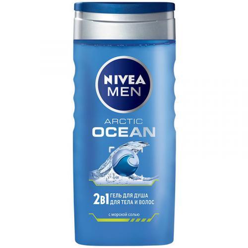 Гель для душа Nivea Men Arctic Ocean 2 в 1 с морской солью 250 мл., ПЭТ