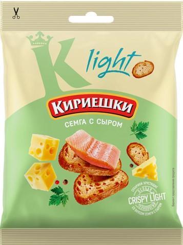 Сухарики Кириешки Light  Семга-сыр 33 гр., флоу-пак