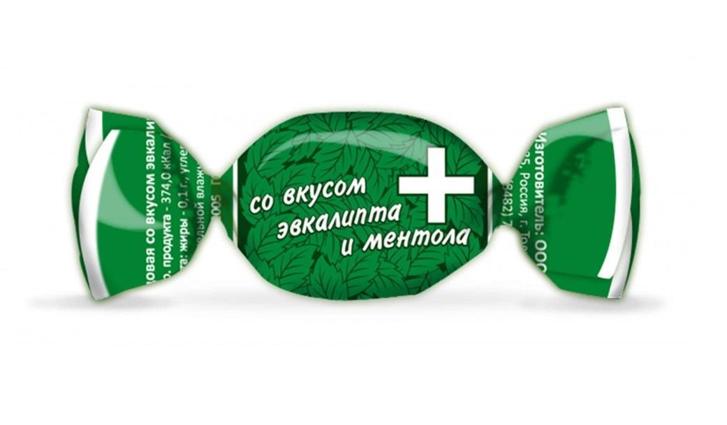 Карамель SLASTI лед. ЭВКАЛИПТ И МЕНТОЛ, 200 гр., флоу-пак