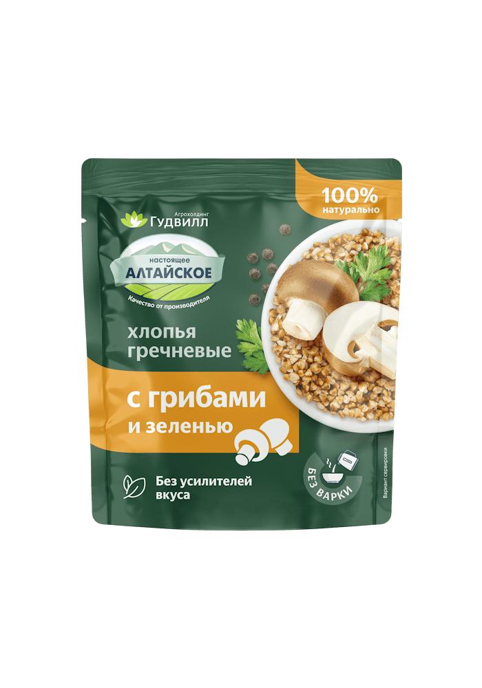 Хлопья гречневые Гудвилл с грибами и зеленью 40 гр., саше