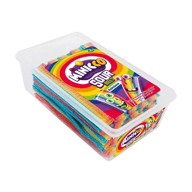 Мармелад кислый Minicco Sour Belt Rainbow Радуга лента 1,5 кг., лоток