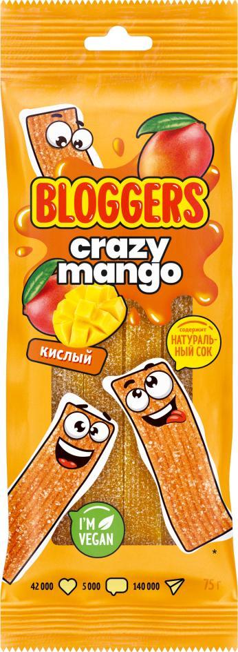Мармелад жевательный Bloggers Крейзи манго  75 гр., флоу-пак
