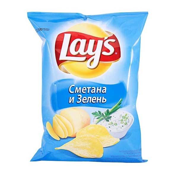 Чипсы Lay's сметана зелень 81 гр., флоу-пак