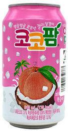Напиток газированный Haitai coco palm peach Pink 340 мл., ж/б