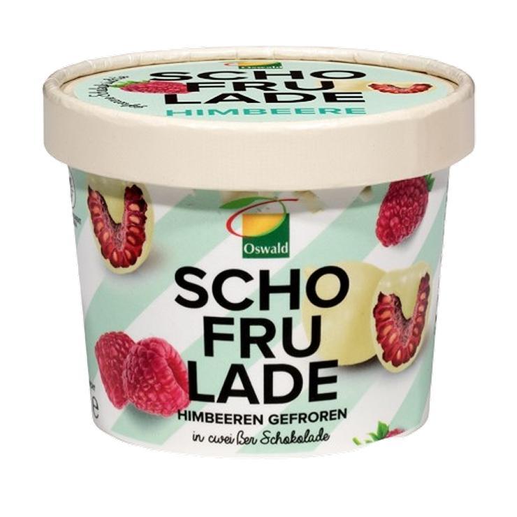 Малина Oswald SCHOFRULADE в белом шоколаде 130 гр., пластиковая упаковка
