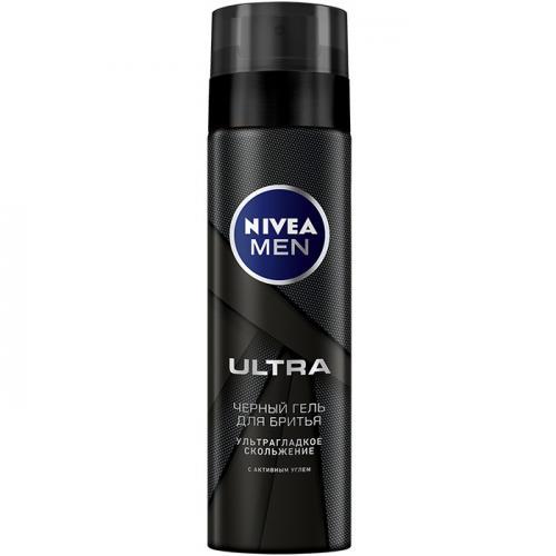 Черный гель для бритья Nivea Men Ultra
