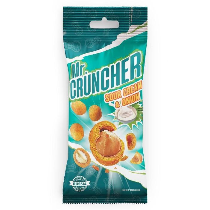 Арахис Mr.Cruncher в хрустящей корочке со вкусом сметаны и лука 60 гр., флоу-пак