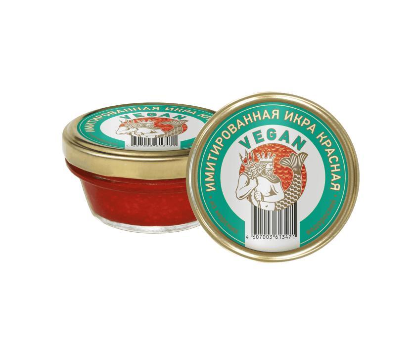 Имитированная Vegan икра красная из морских водорослей 100 гр., стекло