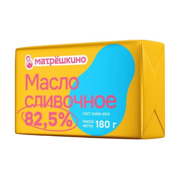 Масло сливочное Матрешкино традиционное 82,5% 180 гр., обертка