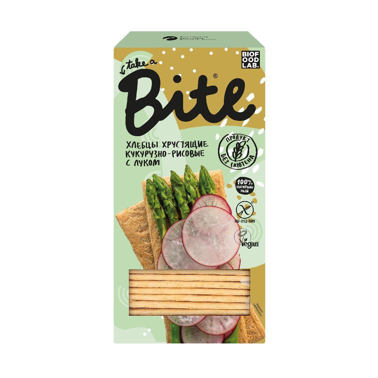 Хлебцы Take a Bite Кукурузно-рисовые с луком, 150 гр., картон