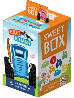 Мармелад с игрушкой Sweet Box синий трактор, 10 гр., картон