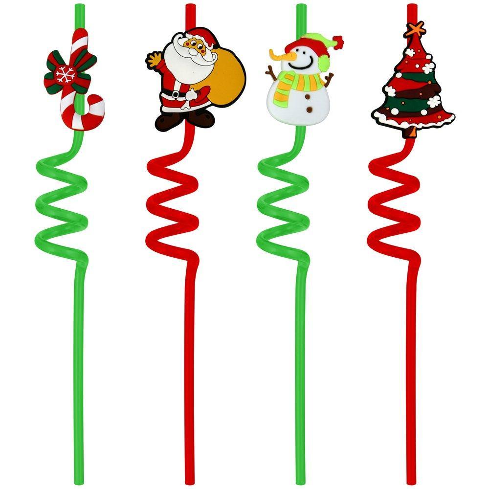 Трубочки для коктейля Мультидом маскарад 4 штуки 26 см., пакет