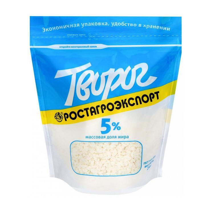 Творог Ростагроэкспорт 5% 230 гр., дой-пак