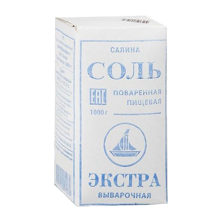 Соль Салина Экстра выварочная 1 кг., картон