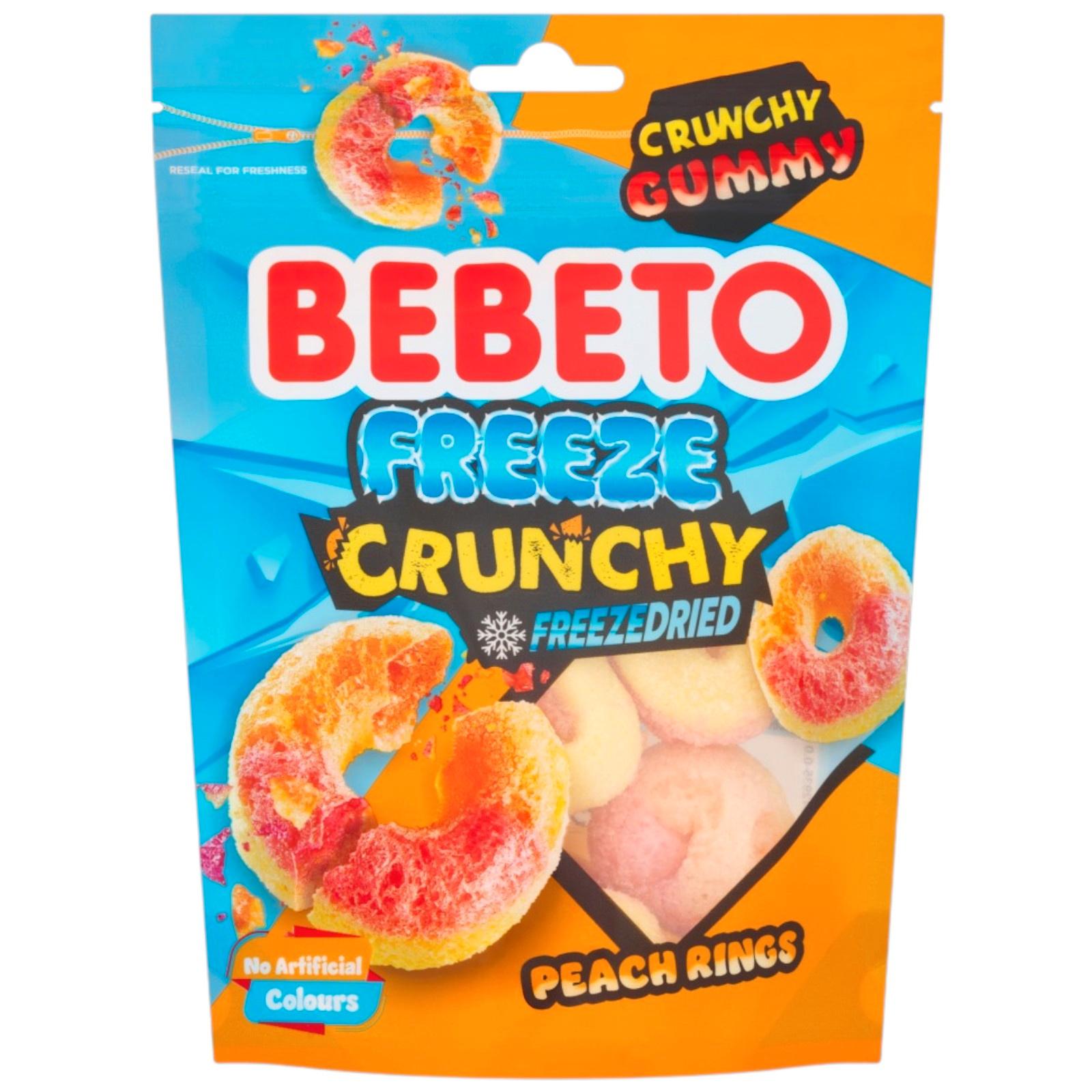 Мармелад жевательный  Bebeto Freeze Crunchy Peach Rings Турция 35 гр., флоу-пак