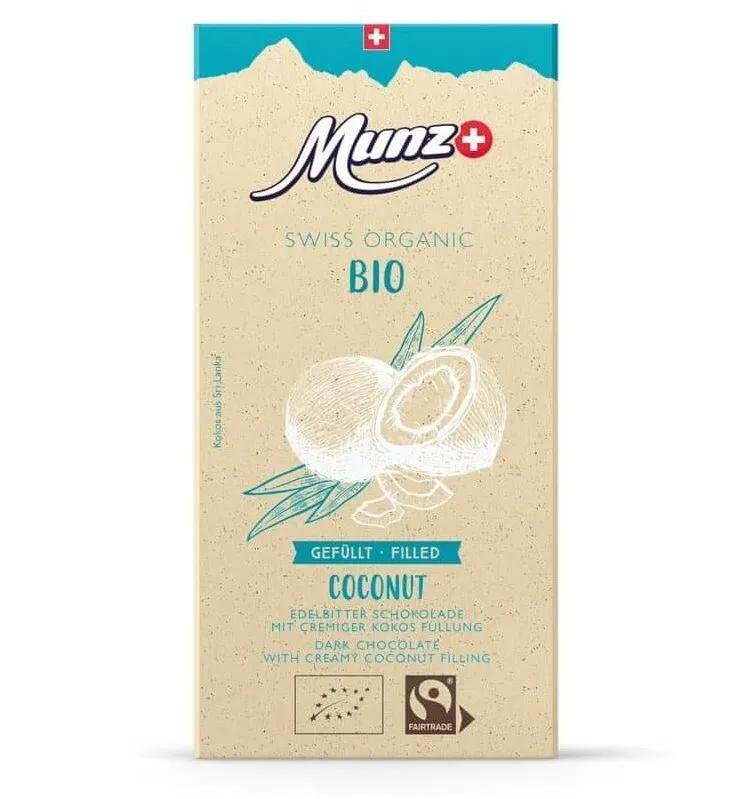 Шоколад Munz Organic горький с кокосом 100 гр., картон