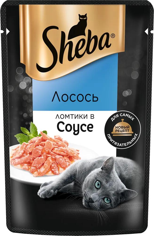 Sheba Влажный корм для кошек ломтики в соусе лосось 75г