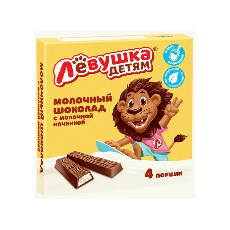 Шоколад Левушка экстрамолочный с начинкой 50 гр., картон